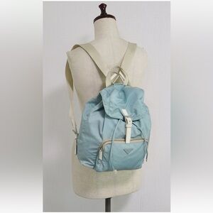 Prada Light Blue and Cream Backpack